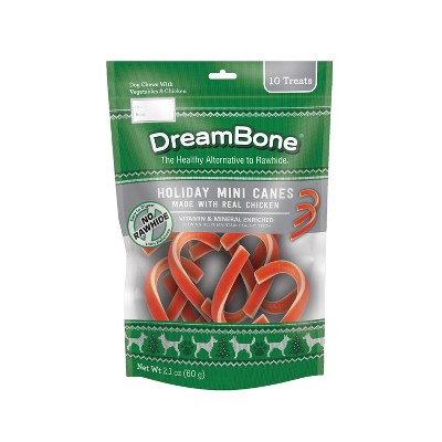 DreamBone Holiday Mini Canes Chicken Chews Dog Treats - 10ct
