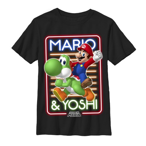 Boy's Nintendo Mario And Yoshi T-shirt - Black - Small : Target