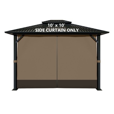 Aoodor 10' x 10' Gazebo Curtain Set Protecting Privacy Side Walls 4 Panels (Curtain Only)