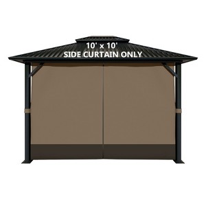 Aoodor 10' x 10' Gazebo Curtain Set Protecting Privacy Side Walls 4 Panels (Curtain Only) - 1 of 4