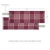 Eston Burgundy Tan Plaid Runner 12x36  VHC Brands - 3 of 4