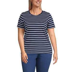 Lands' End Women's Relaxed Supima Cotton Crew Neck T-Shirt - 1 of 4