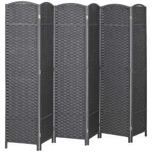 Aghana Digitals 4-Panel Charcoal Gray Folding Room Divider with Pine Wood Frame & Polypropylene - 1 of 4