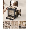 SONGMICS 5-Tier Jewelry Box with Glass Window Jewelry Storage Organizer with 3 Side Drawers & Big Mirror - 4 of 4