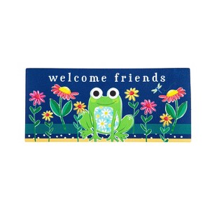 Evergreen Welcome Friends Frog Sassafras Indoor Outdoor Switch Doormat 1'10"x10" Multicolored - 1 of 2