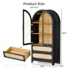 FONTOI Arched Shaped Storage Cabinet with Covered Top, 3-Tier Arched Bookcase with 2 Doors&2 Drawers - 3 of 4
