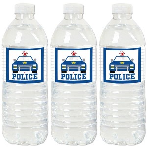 Big Dot of Happiness Calling All Units - Police - Cop Birthday Party or Baby Shower Water Bottle Sticker Labels - Set of 20 - 1 of 4