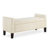 Sapphtopaz Modern Storage Bench Upholstered Bench with Tufted Button and Nails Trim Shoe Storage Ottoman for Living Room, Bedroom, Entryway - 2 of 4