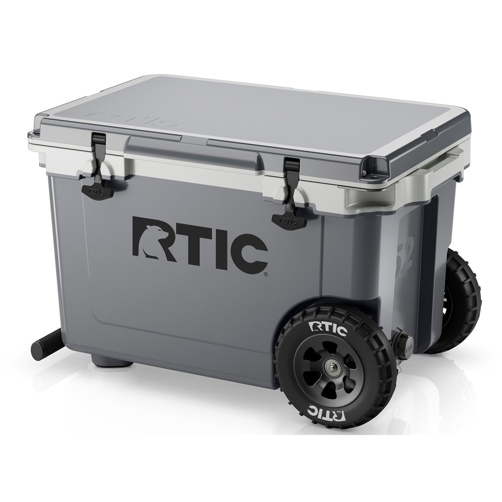 rtic outdoors 52qt ultra-light wheeled hard sided cooler - gray: polypropylene material, 78 can capacity