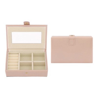REGALWOVEN Women's Mini Modern Portable Faux Leather Jewelry Box