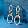 Ross-Simons 0.50 ct. t.w. Diamond Oval Loop Drop Earrings in Sterling Silver and 14kt Yellow Gold - 4 of 4