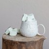 Storied Home 16 oz. Embossed Stoneware Mug with Snowflakes and Reactive Glaze, White - 3 of 4