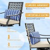 Outdoor Bar Stools Set of 2, 360° Swivel Bar Stools Counter Height with Cushion Armrest Back, Tall Outdoor Swivel BarStools for Backyard - 3 of 4