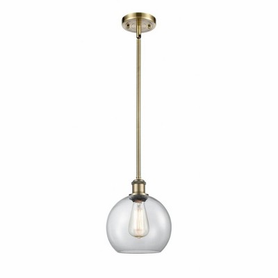 Athens - 1 Light Stem Hung Mini Pendant In Industrial Style-10 Inches Tall and 8 Inches Wide