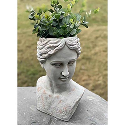 Sagebrook Home18" Resin Lady Bust Planter Antique White