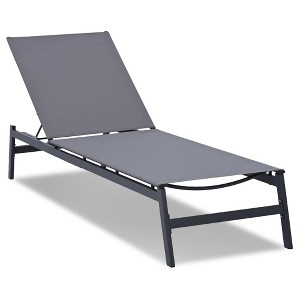 HAPPATIO Patio Chaise Lounge, Outdoor Lounge Chair with Breathable Textilene Fabric, All Weather Lounge Chairs - 1 of 4