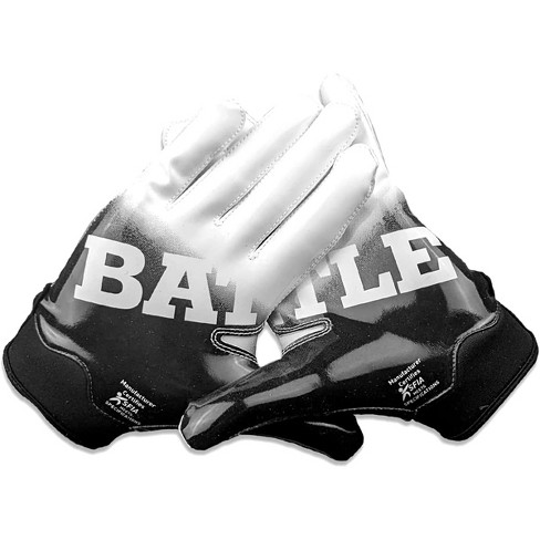 Battle Ultra-Stick Youth Football Receiver Gloves Black XL