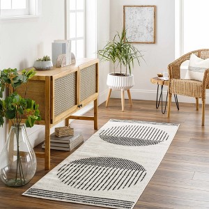 Hauteloom Angus Black&White Geometric Area Rug - 1 of 4