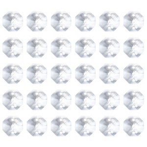 Unique Bargains Crystal Pendants Octagon Beads for DIY Lamp Arts Crafts Decoration 60 Pcs - 1 of 4