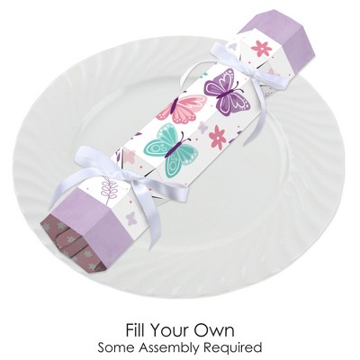 Beautiful Butterfly Floral DIY Cracker Boxes with Satin Ribbon