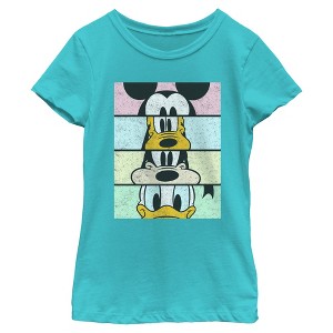 Girl's Disney Mickey & Friends Cropped Portraits T-Shirt - 1 of 4