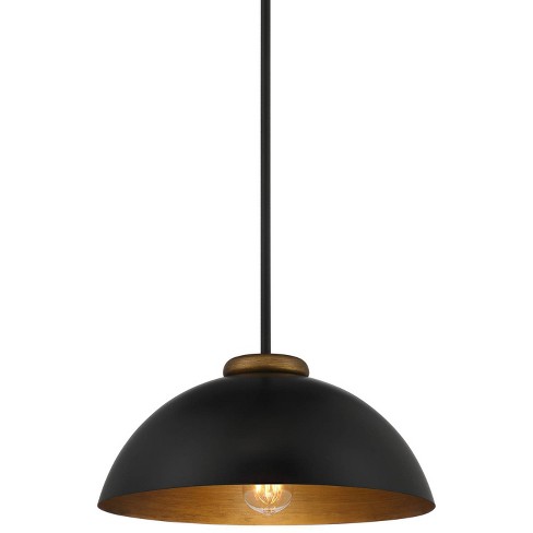 Possini Euro Design Black Gold Pendant Light 15 1/2 Wide Modern Industrial  Dome Metal Shade For Dining Room House Foyer Kitchen : Target