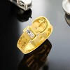 Slickblue Fashionable Buckle Ring with 0.2 Ct. Princess-Cut Cubic Zirconia and Goldtone/Silvertone Options, Size 5-10 - 2 of 2