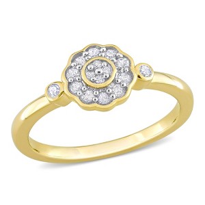 EVERLY JEWELRY |Yellow Plated Sterling Silver 1/5 CT TW Diamond Fashion Ring - 1 of 4