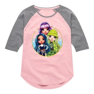 Girls' - Rainbow High - Violet Skyler Jade Shirt Tail Raglan Graphic T-shirt - 1 of 3
