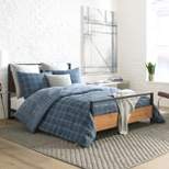 Kenneth Cole New York Holden Grid Comforter-Sham Set - Blue