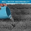 Attop Bathroom Rugs, Bath Mat Set of 2 Extra Thick Chenille Striped Pattern Shaggy Bath Rugs for Bath Room - 3 of 4