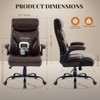 Ergonomic Leather Office Chair with PU Upholstery, 360° Swivel, Adjustable Armrests & Wheels - Comfortable Small Gaming Desk Chair - 2 of 4
