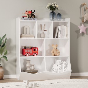 3-Tier Toy Storage Organizer, Bookshelf for Toys, Books, 5 Open Compartments & 2 Tilting Storage Boxes for Home, Kindergarten - 1 of 4