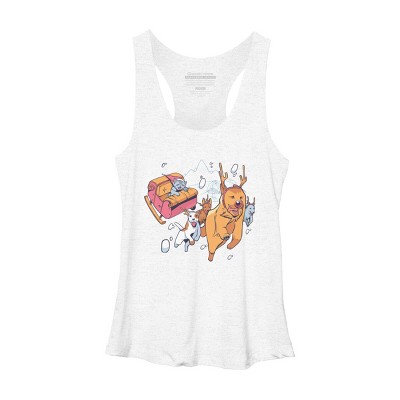 Women's Design By Humans Christmas santa cat By ArtStyleAlice Racerback Tank Top