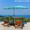 Costway 15FT Patio Double-Sided Umbrella Crank Outdoor Garden Market Sun Shade Red\Blue\Coffee\Beige\Navy\Orange\Turquoise - image 3 of 4