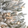 3ft. Flocked Fir Artificial Christmas Tree with 200 Warm White Lights & 481 Branches – Compact Winter Holiday X-Mas Tree - 3 of 4