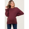 Pinkblush Burgundy Drop Shoulder Oversized Maternity Sweater - 2 of 4