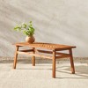 Slatted Chevron Acacia Wood Patio Coffee Table - Saracina Home - 2 of 4