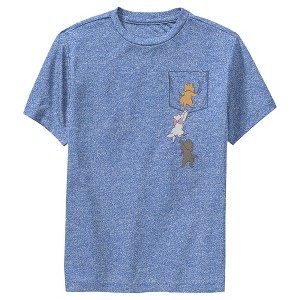 Boy's Aristocats Kittens Climbing Pocket Badge Performance Tee - 1 of 4