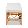 Orchard Fabric Upholstered and Rattan Bench White/Natural - bali & pari - 3 of 4