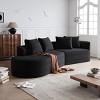 112" Curved Chenille Sectional Sofa,Oversized 4-Seater Cloud Couch with Deep Wide Seat & 4 Pillows for Living Room-Baofuwish - 2 of 4