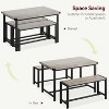 Dining Table Set for 4 People, 44.4'' Kitchen Table Set with 2 Benches for Small Space, Apartment, Space-Saving Dinette - 2 of 4