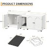 Double Cat Litter Box Enclosure 55.1",Hidden Litter Cabinet Furniture for 2 Cats with Rattan Doors, Litter Mat & Odor Control Design - 4 of 4
