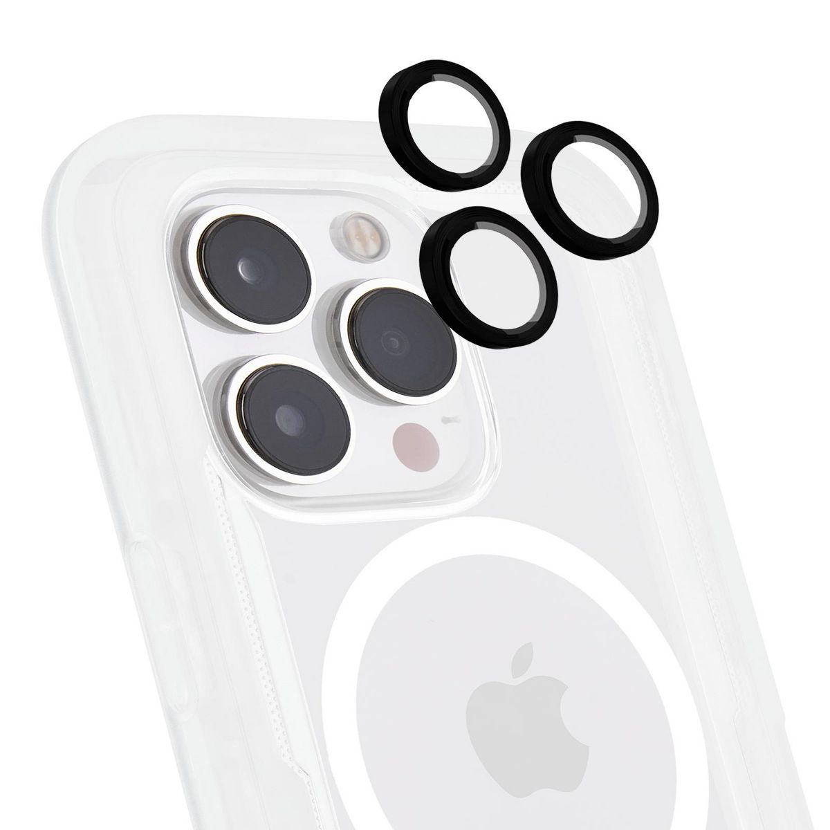 Pelican Apple iPhone 14 Pro/iPhone 14 Pro Max Aluminum Ring Camera Lens Protectors - Black - thumbnail 3
