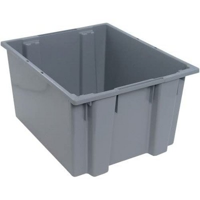 Quantum Storage Systems Stack And Nest Tote, 23-1/2"W X 19-1/2"D X 13"H, Heavy Duty, 2.60 Cu. Ft. Capacity, Gray Polypropylene