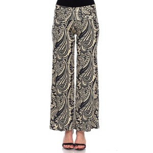 Women's Printed Palazzo Pants - White Mark - 1 of 3