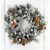 AuldHome Design 12in Frosted Red Berry Picks, 3pk; Christmas Decor Greenery Accents, Snow-Frosted Evergreen - 3 of 4