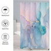 4 Pcs Bathroom Shower Curtain Set, Blue Pink Marble Decor with Rugs and Accessories 72" L X 72" W - 4 of 4