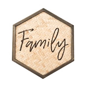 VIP Wood 21 in. Brown Family Hexagon Wall Decor - 1 of 2