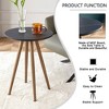 Modern Minimalism Black Faux Marble End&Side Table, Small Accent Coffee Table,Round - 3 of 4